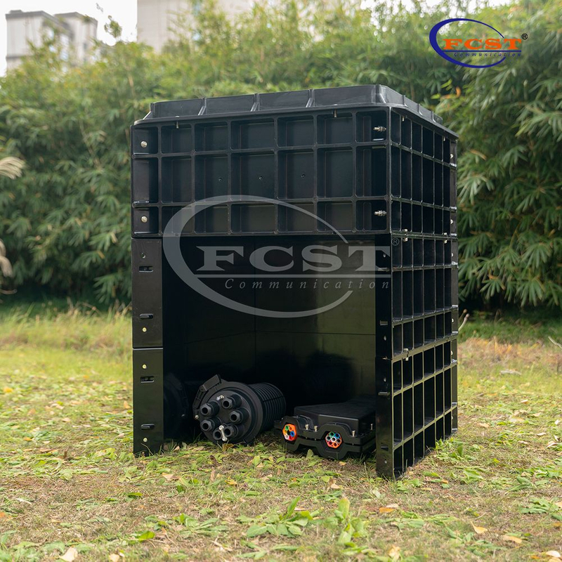 Modular Composite Fiber Vaults For Underground Fiber Optic Cable Telecommunication