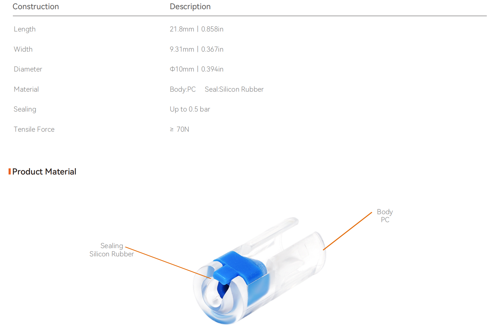 divisible gas block connector