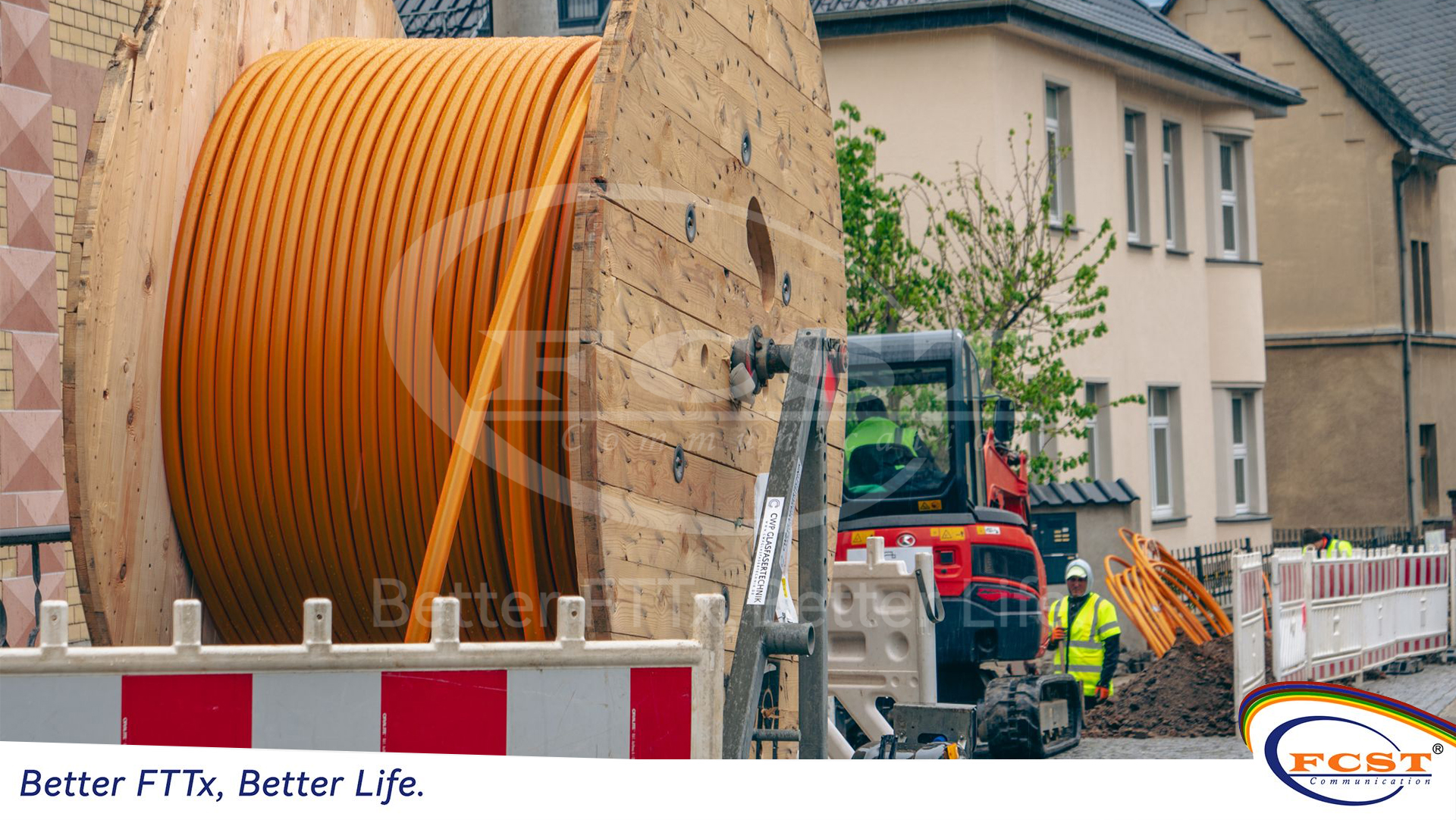 HDPE microduct laying underground