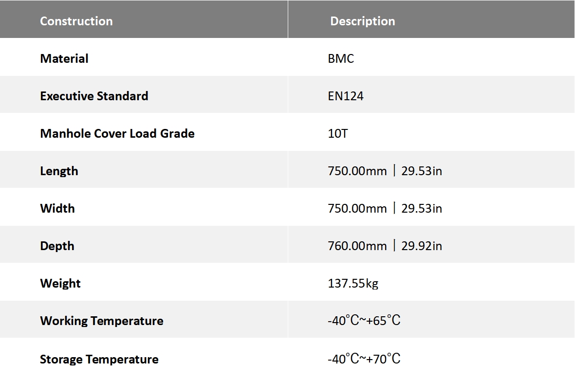 FCST-TH-SMC12 Telecom Manhole Chamber Product Specifications