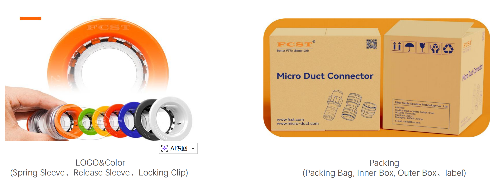 passive gas block connector