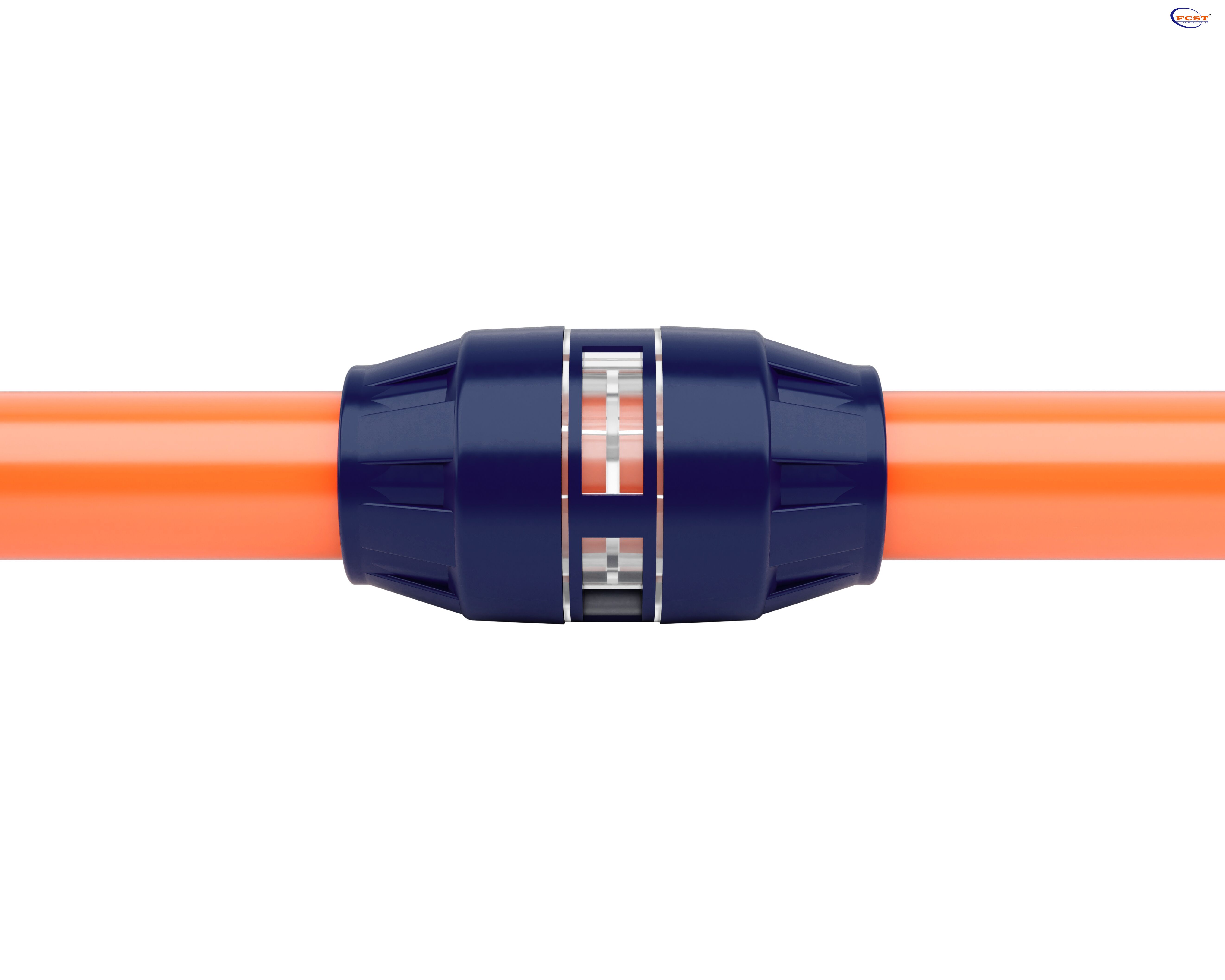 1.25" HDPE Push Fit Coupler for Duct Joining
